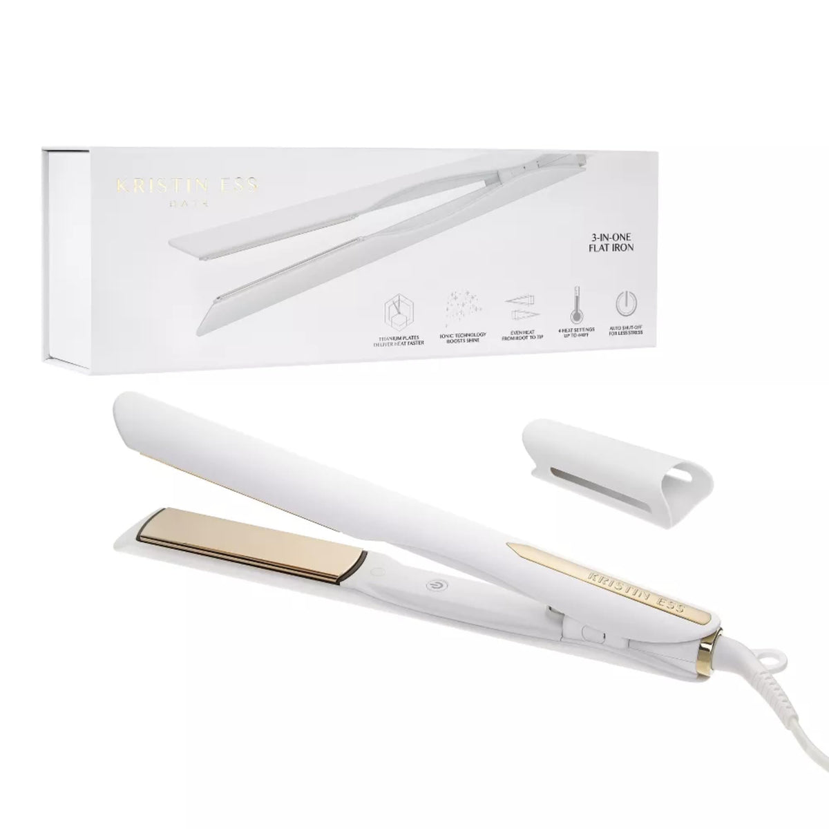 Kristin Ess 3-in-One flat iron straightener demonstration for sleek home styling