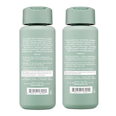 Acondicionador hidratante en frasco opaco, definiendo rizos y reduciendo frizz.
