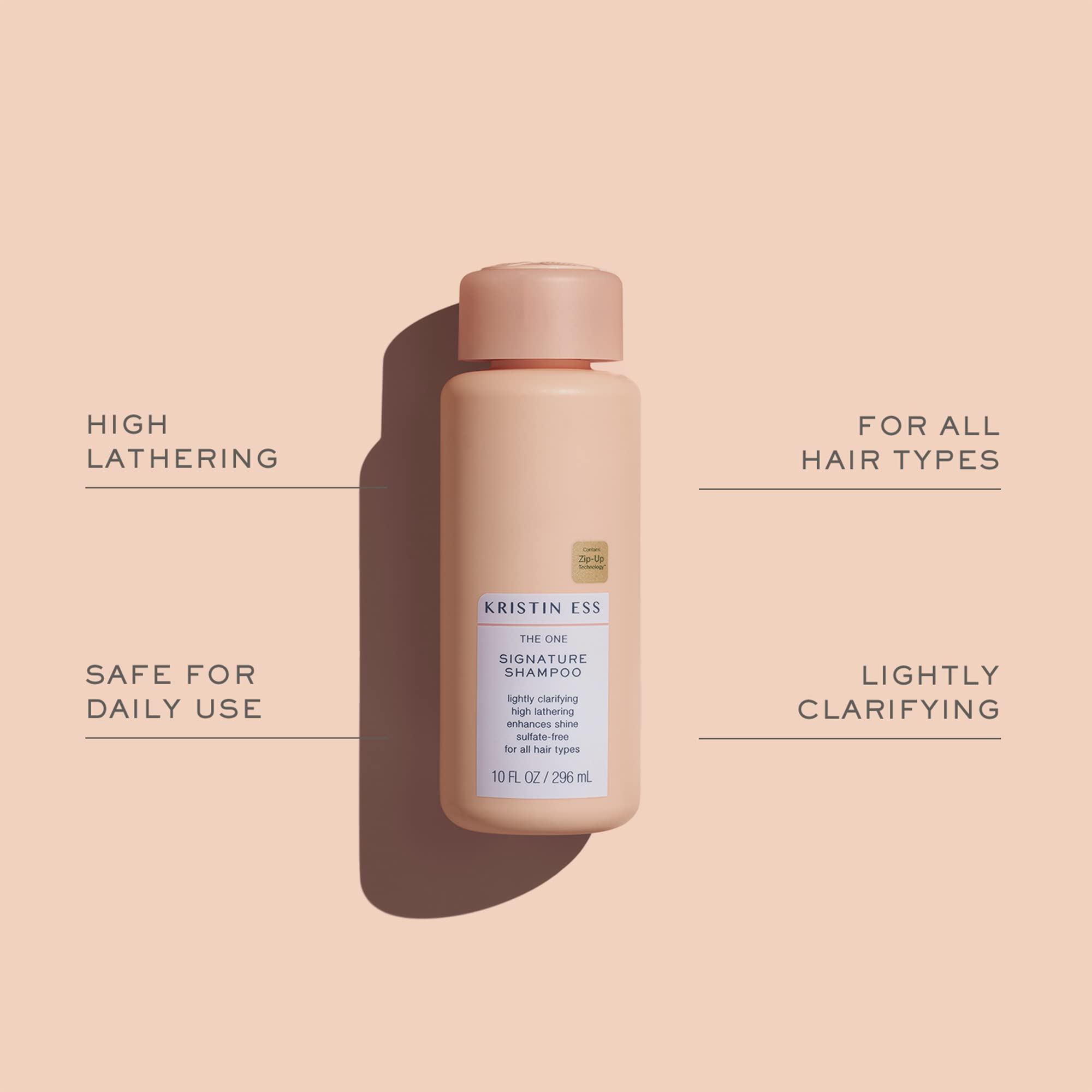 Kristin Ess avocado oil ingredient inset illustrating nourishing hydration for hair.