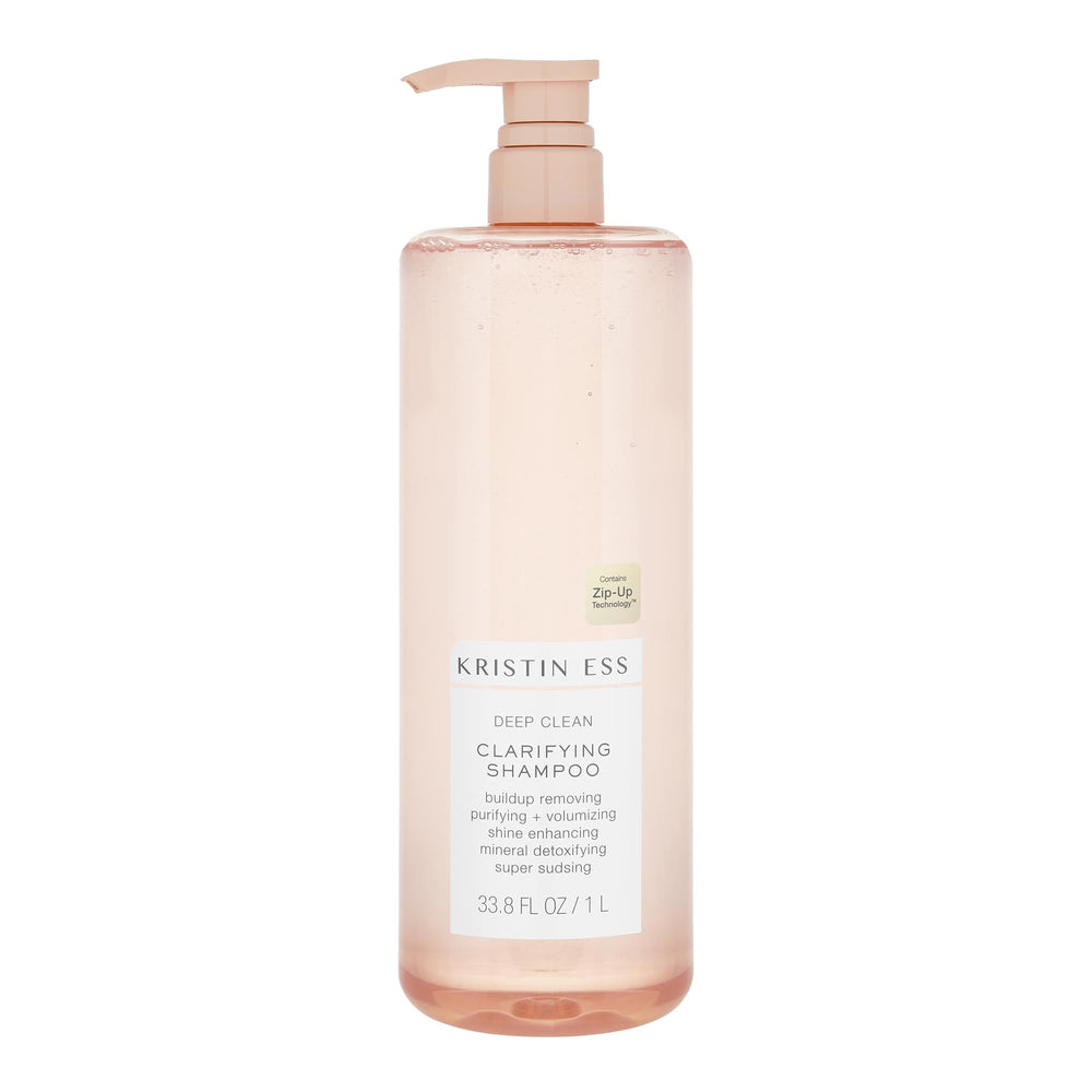 Kristin Ess Detox Shampoo bottle with pump for easy, mess-free application.