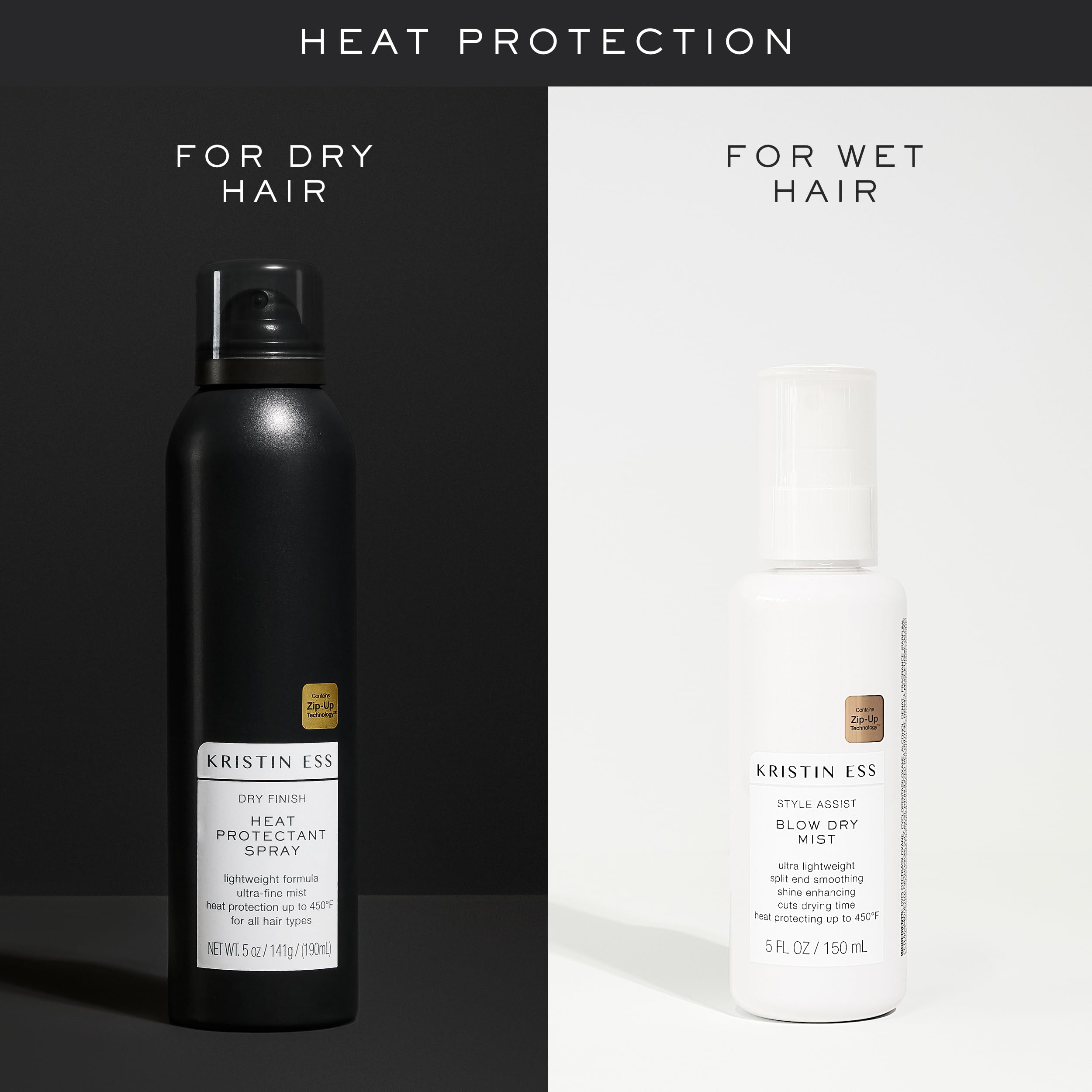 Protector térmico Kristin Ess, aceite de marula para nutrir y lucir brillante.