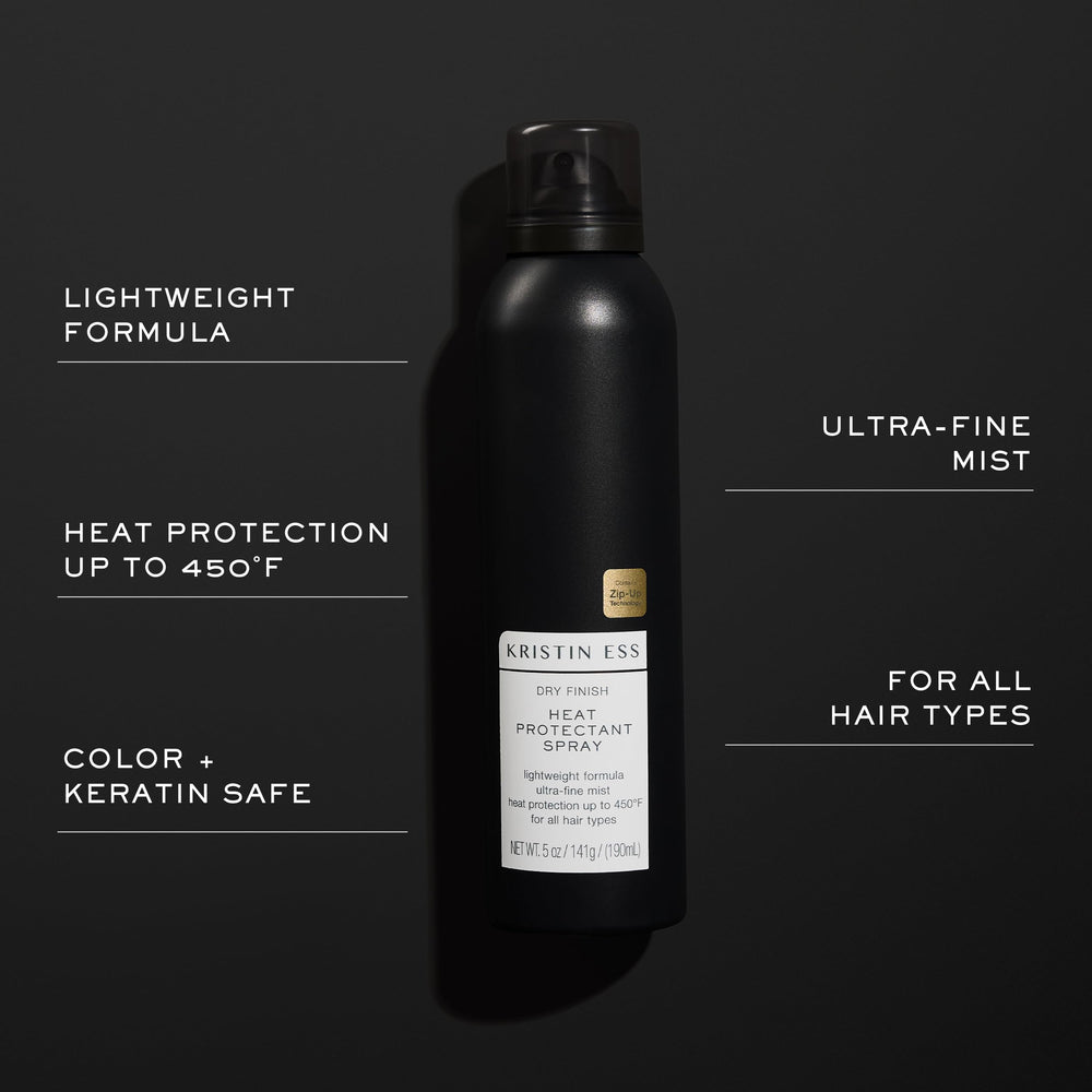 Protector térmico Kristin Ess, anti-humedad para cabello liso y suave.