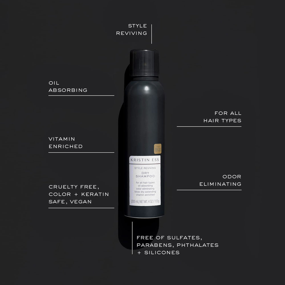 Kristin Ess Dry Shampoo demonstrates volume boost and effortless refresh between washes