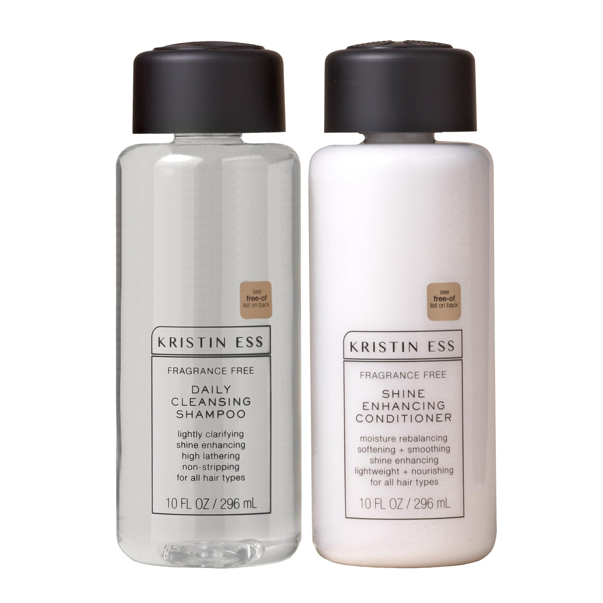 Kristin Ess Fragrance Free Daily Shampoo bottle highlighting fragrance-free formula for sensitive scalps