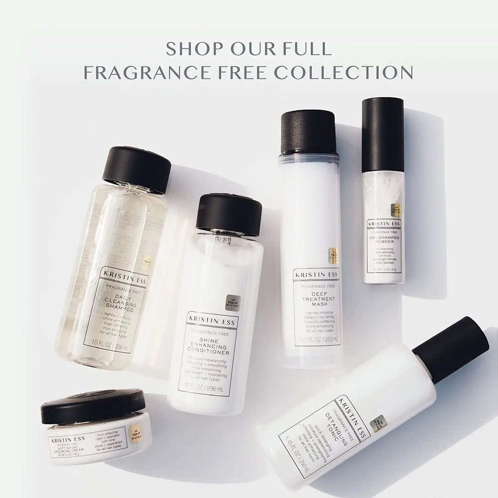 Kristin Ess fragrance free shelf display showcasing the set
