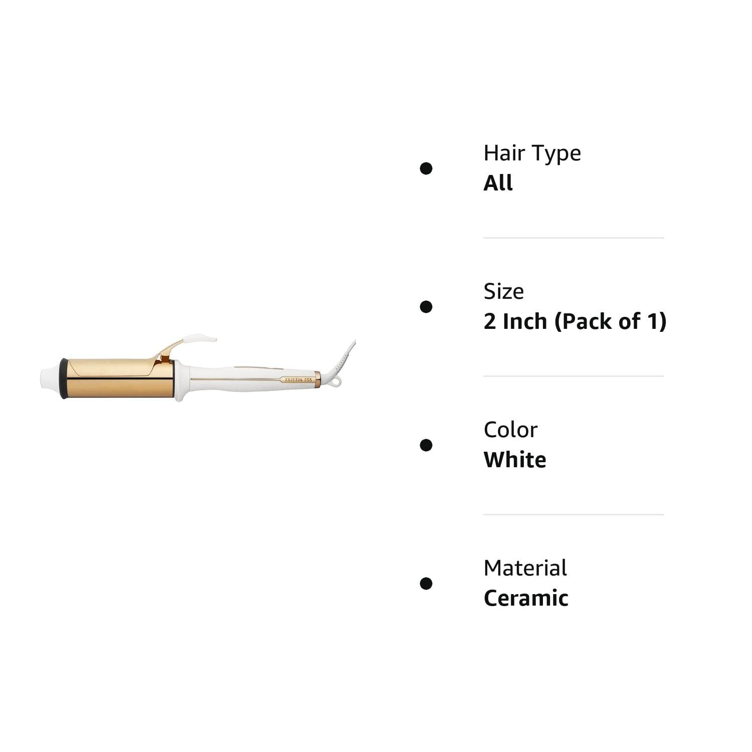 Kristin Ess Hair 2 Inch Titanium Curling Iron ideal for long, thick hair seeking voluminous waves.