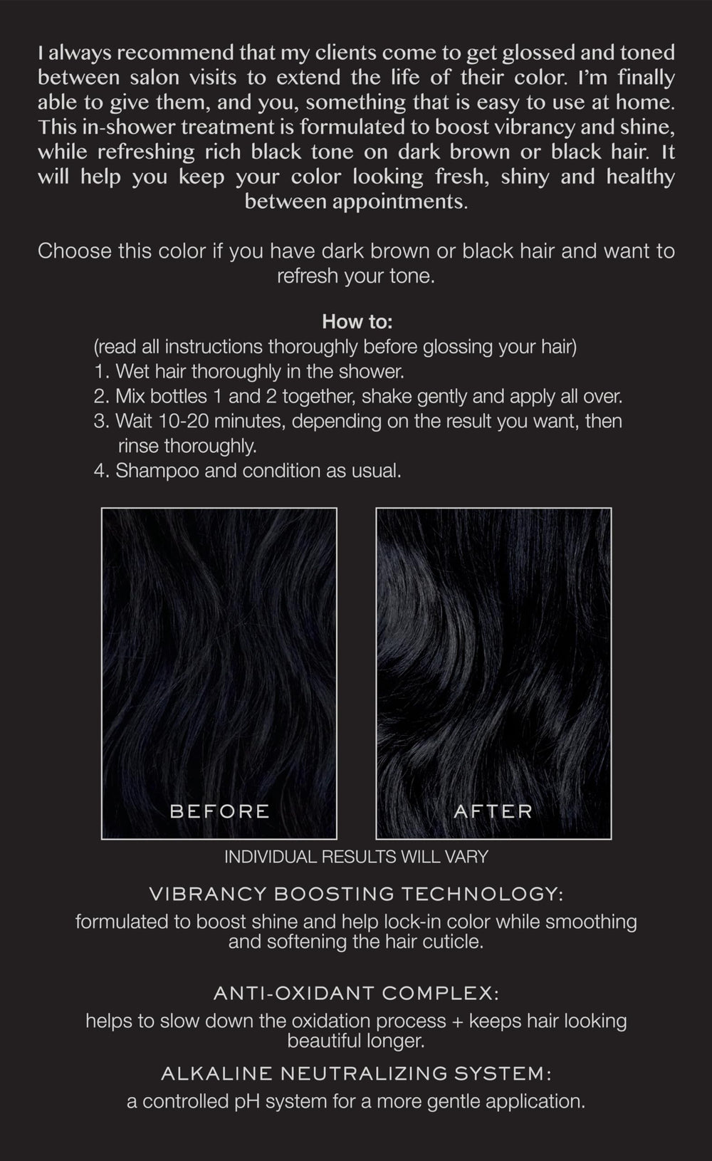Kristin Ess Hair Gloss applying glaze on wet hair for even color deposit
