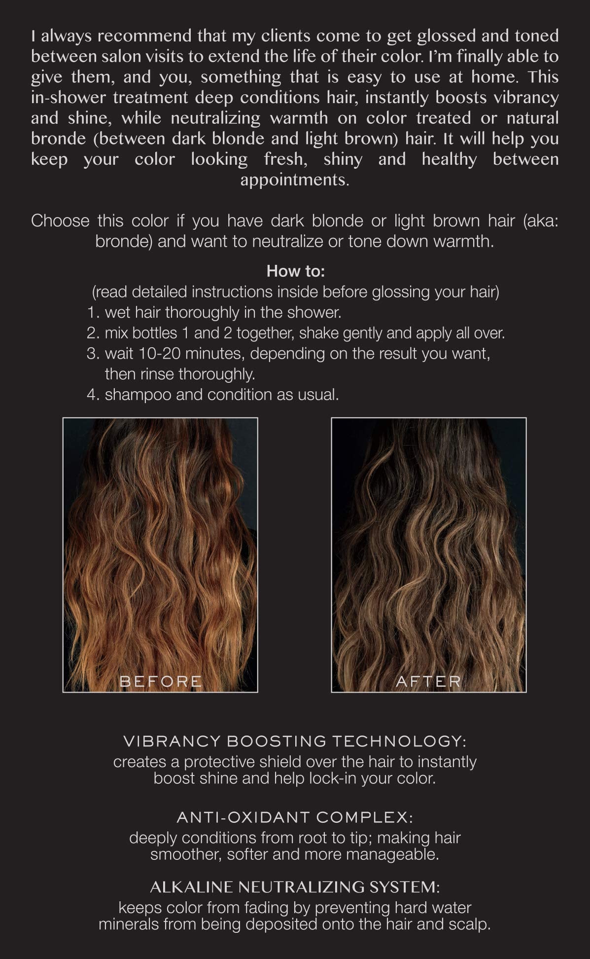 Kristin Ess Hair Gloss Smokey Topaz in-shower treatment ready to use