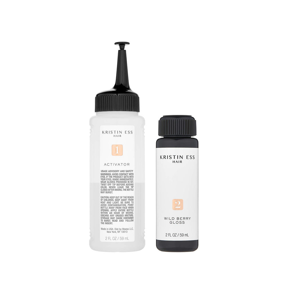 Wet hair, mix bottles, apply evenly for best color deposit.