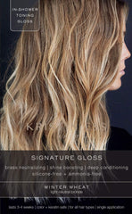 Kristin Ess Hair Gloss Winter Wheat bottle pour enhances cool blonde tones and shine