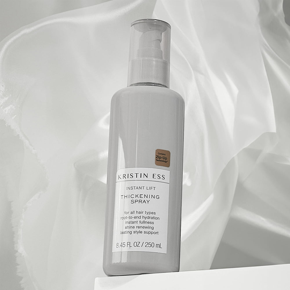 Peinado final con Kristin Ess Hair Instant Lift para estilo duradero