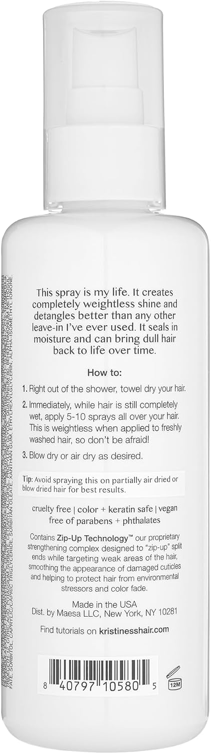 Kristin Ess Leave-In Conditioner detangler assists with smooth styling.