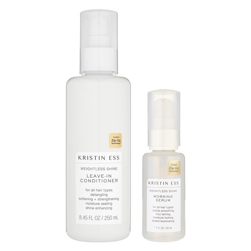 Kristin Ess Leave-In Conditioner bottle providing lightweight hydration for smoother hair