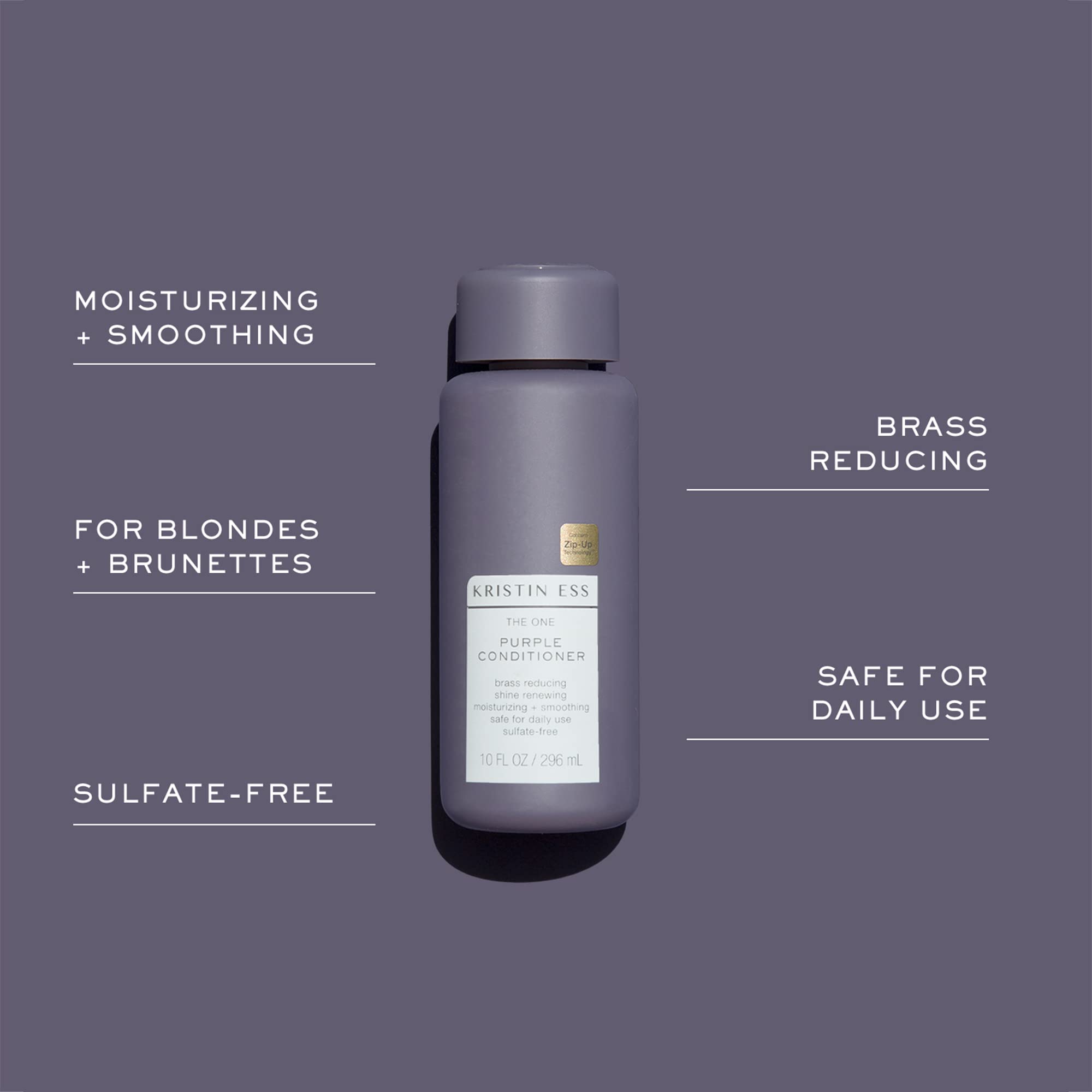 Kristin Ess champú morado aplicación en cabello
