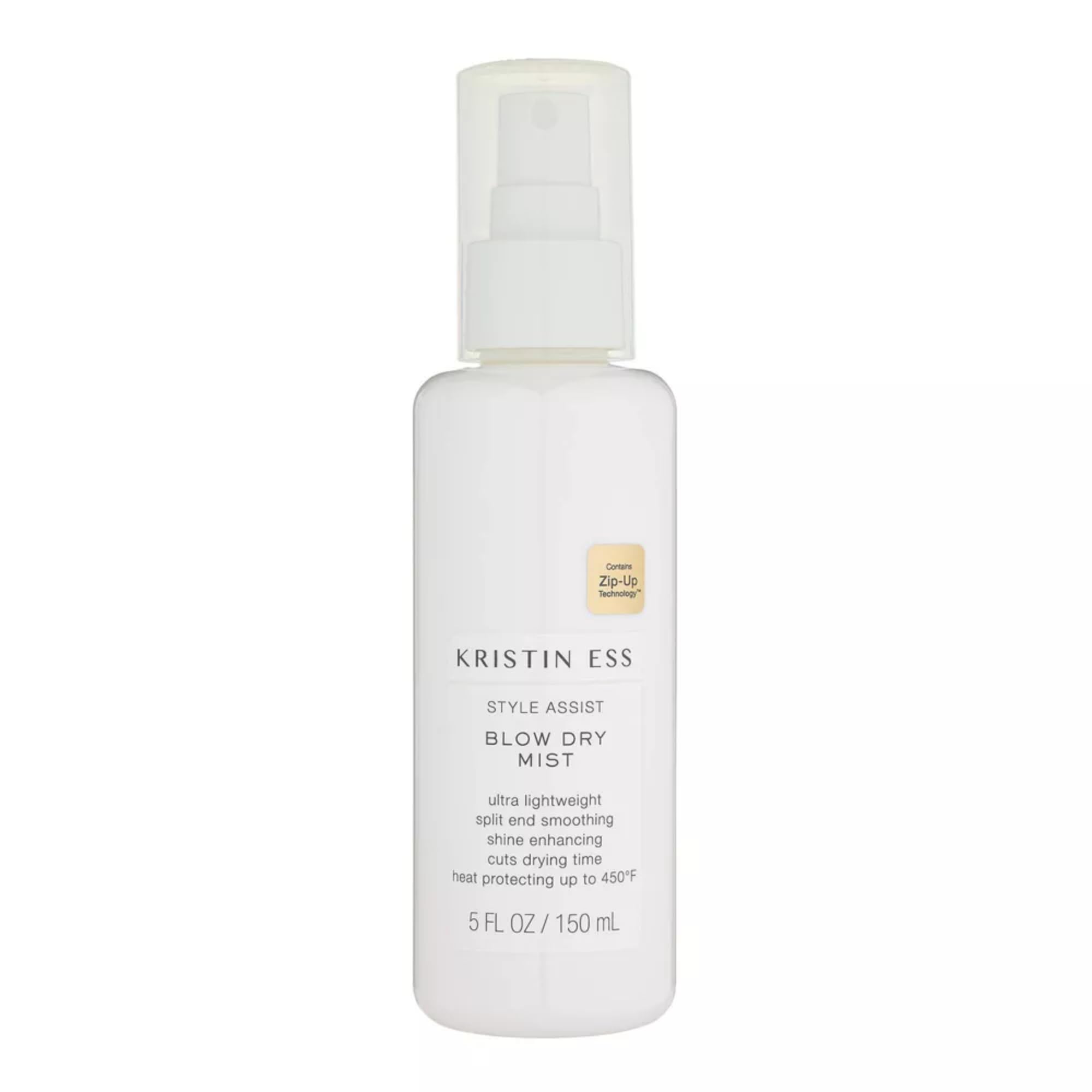 Kristin Ess: botella con protección de calor para cabello y brillo visible.