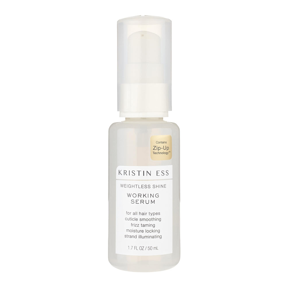 Serum Kristin Ess Brillo Ligero: botella visible para cabello sedoso y manejable