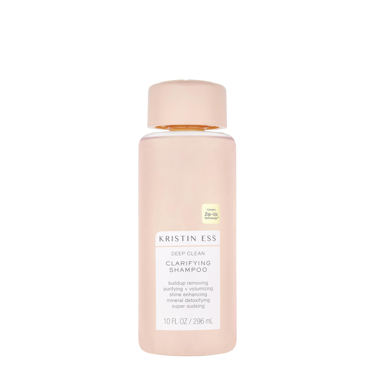 Kristin Ess Deep Clean shampoo en botella, limpieza profunda para cabello graso.