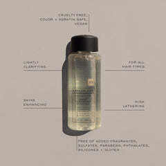 Espuma generosa de Kristin Ess sin fragancia, ideal para clarificar sin despojar el cabello