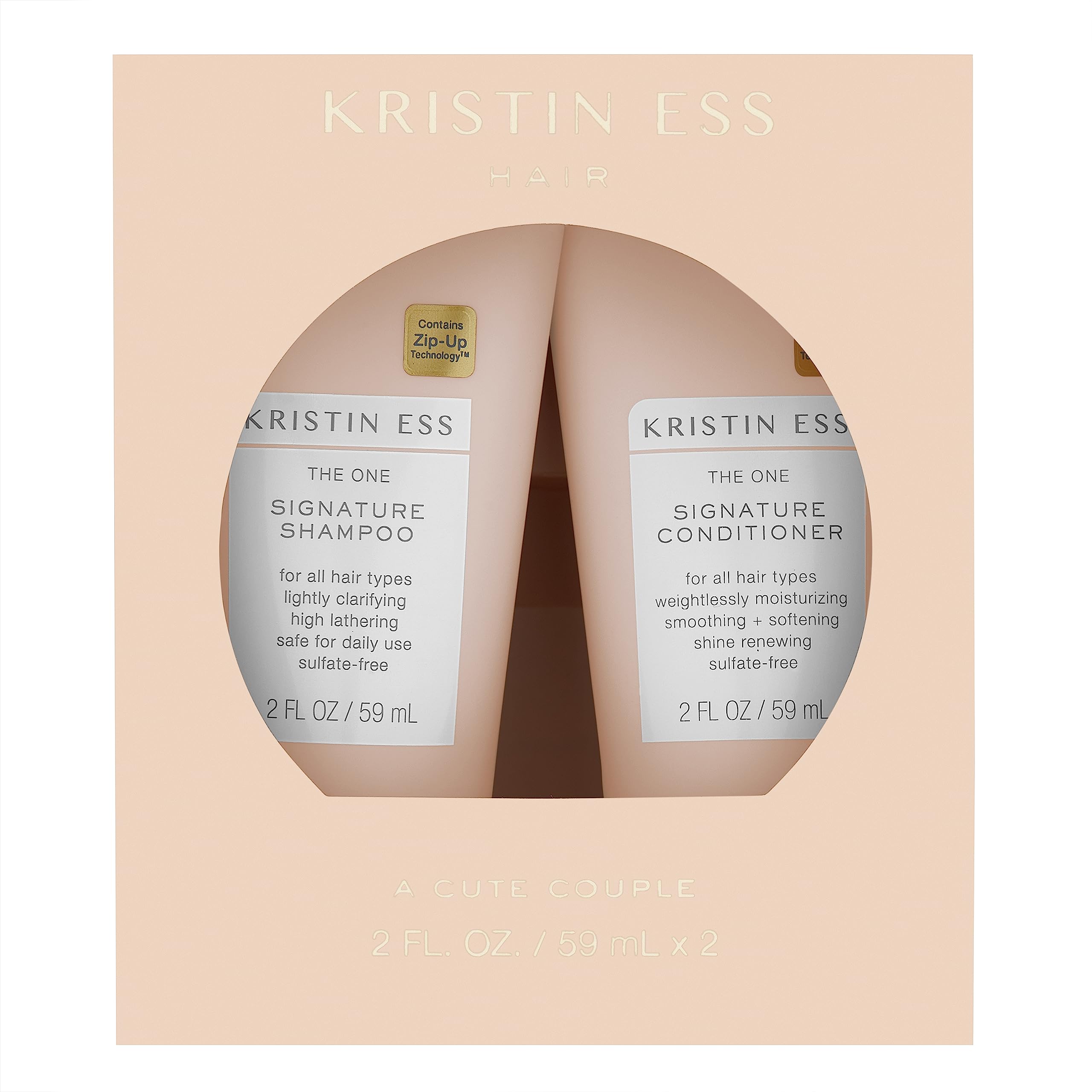 Kristin Ess Signature Shampoo mini, botella, limpieza suave que mantiene la humedad y brillo