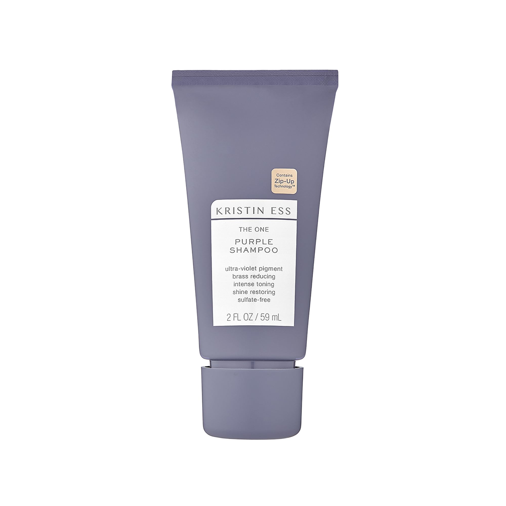 Kristin Ess The One Purple Shampoo mini botella: neutraliza tonos amarillos y bronceados.