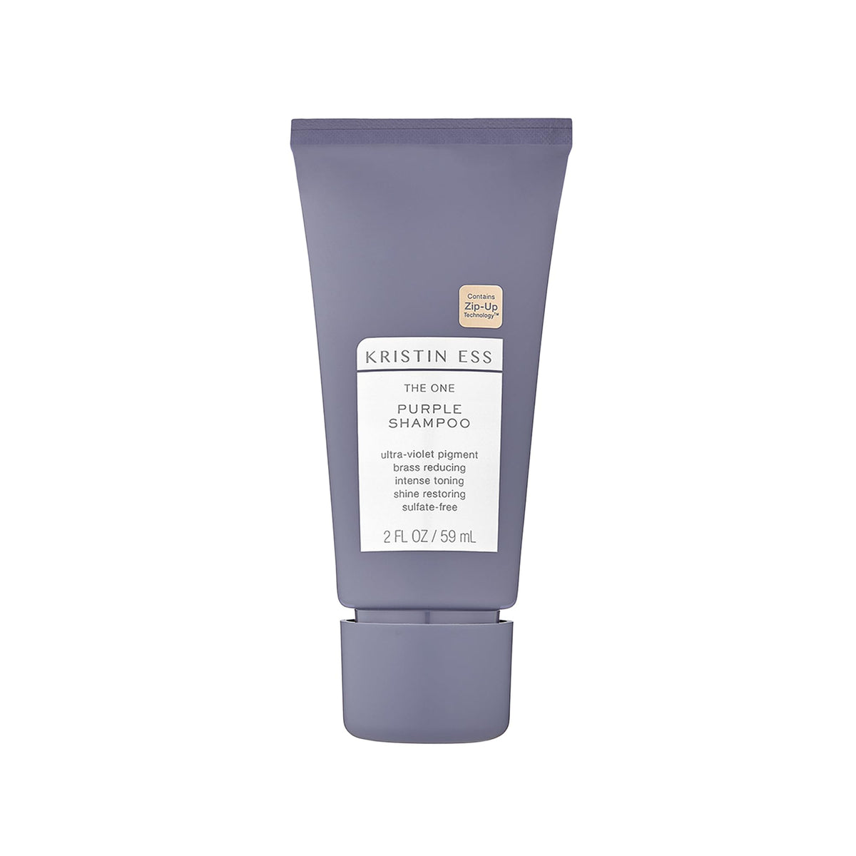 Kristin Ess The One Purple Shampoo mini botella: neutraliza tonos amarillos y bronceados.