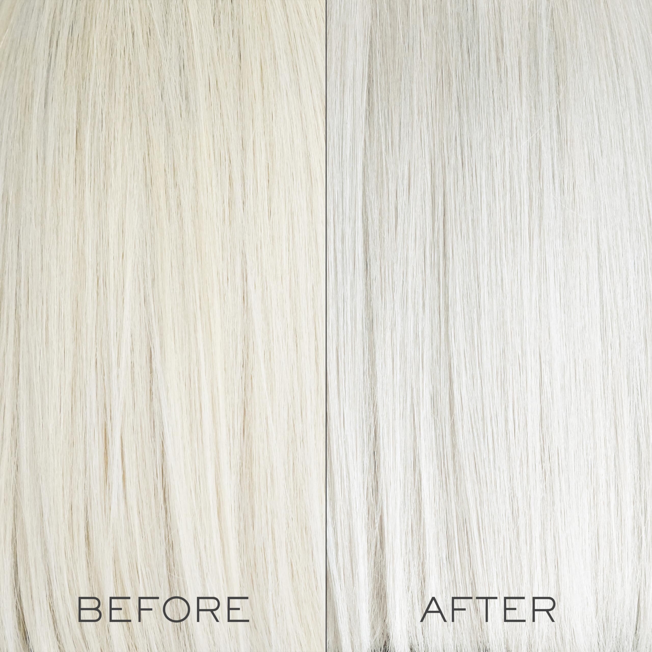 Brass-neutralizing action on ultra-light blonde with Kristin Ess gloss