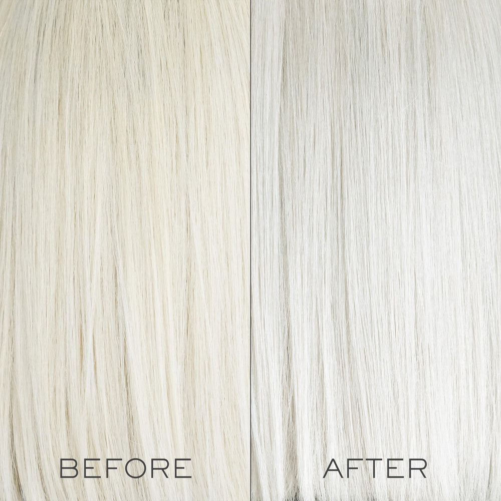 Brass-neutralizing action on ultra-light blonde with Kristin Ess gloss