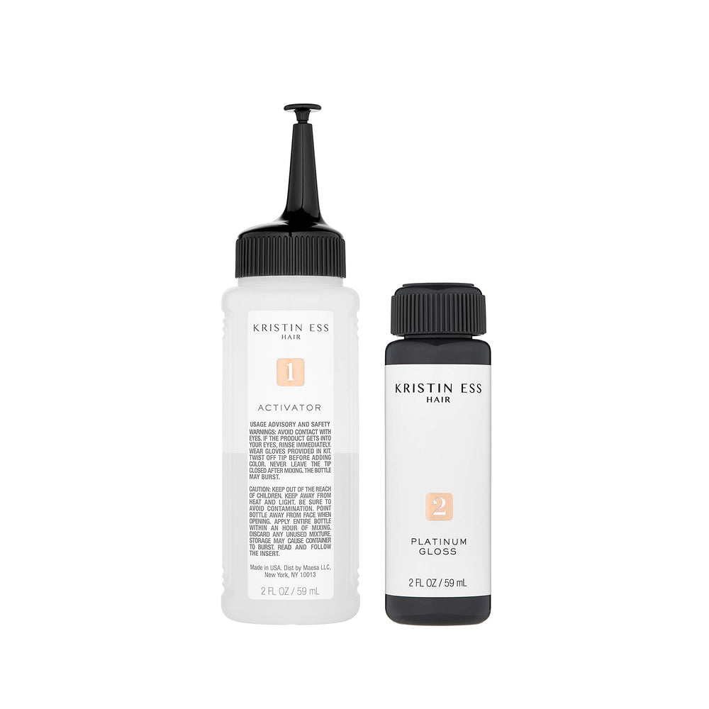 Silicone-free, ammonia-free formula of Kristin Ess The One Signature Hair Gloss Platinum