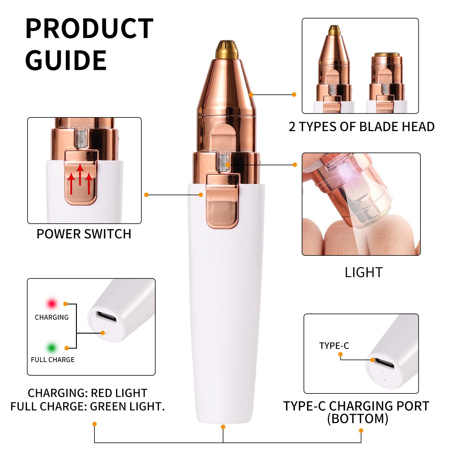 Kroaya eyebrow trimmer enables precise shaping with clean lines.