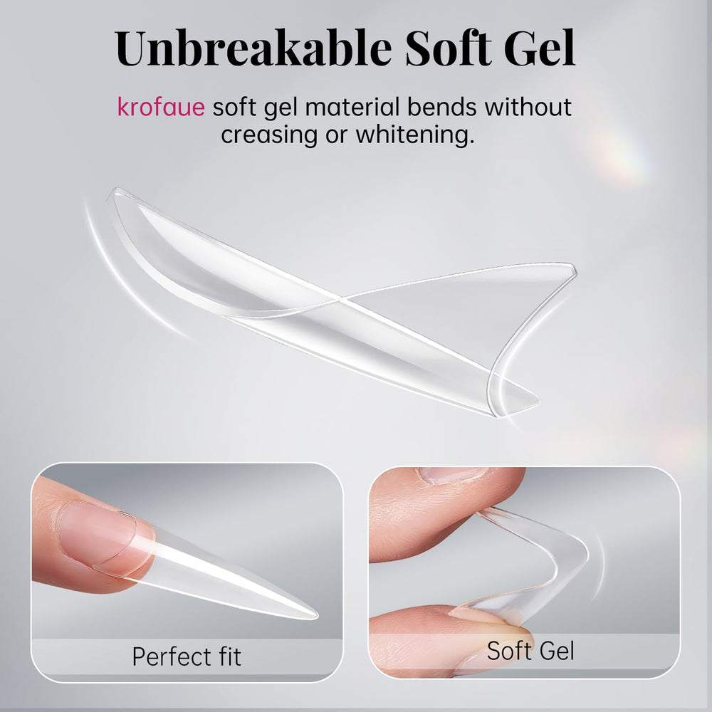 Krofaue adhesive ready inner surface simplifies securing half-cover tips.