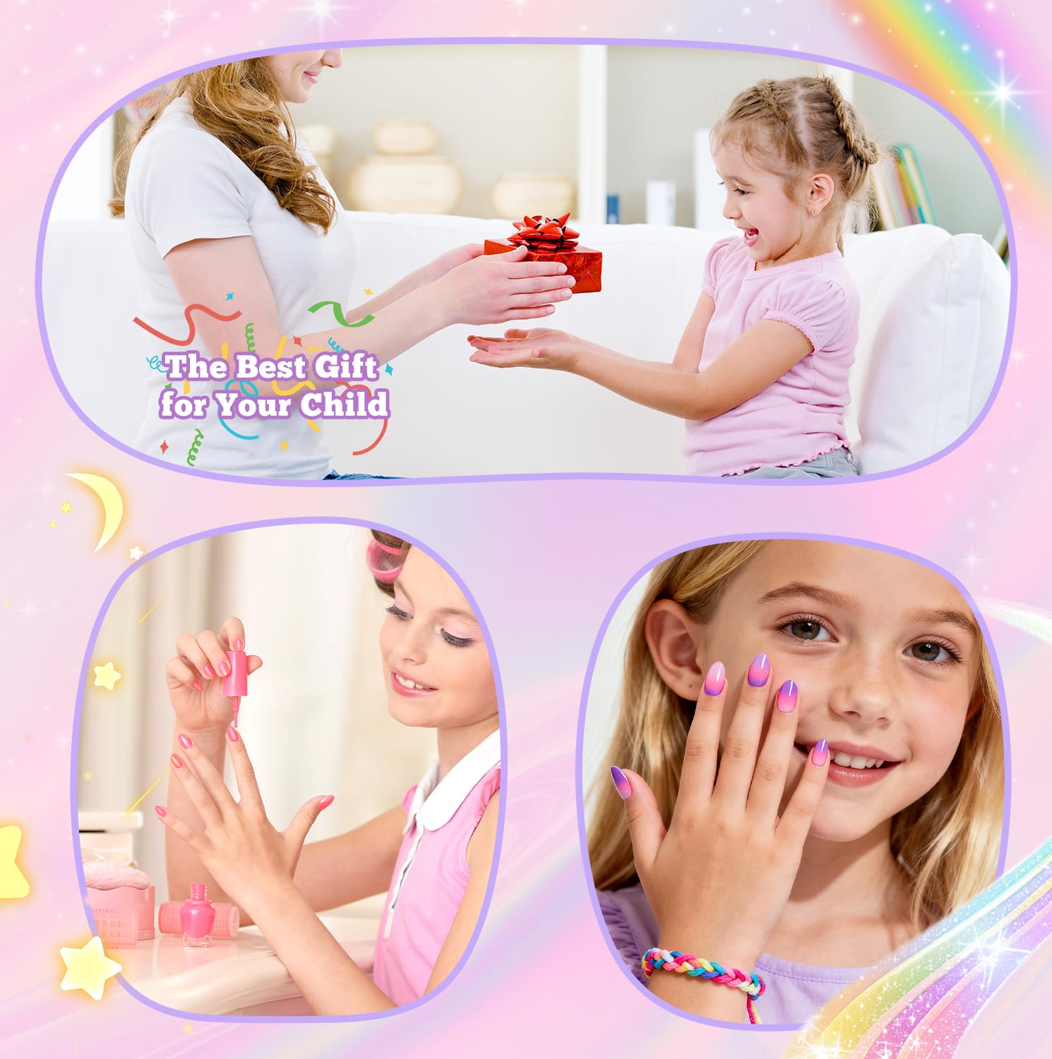 Krofaue child-friendly nail design supplies for creative play