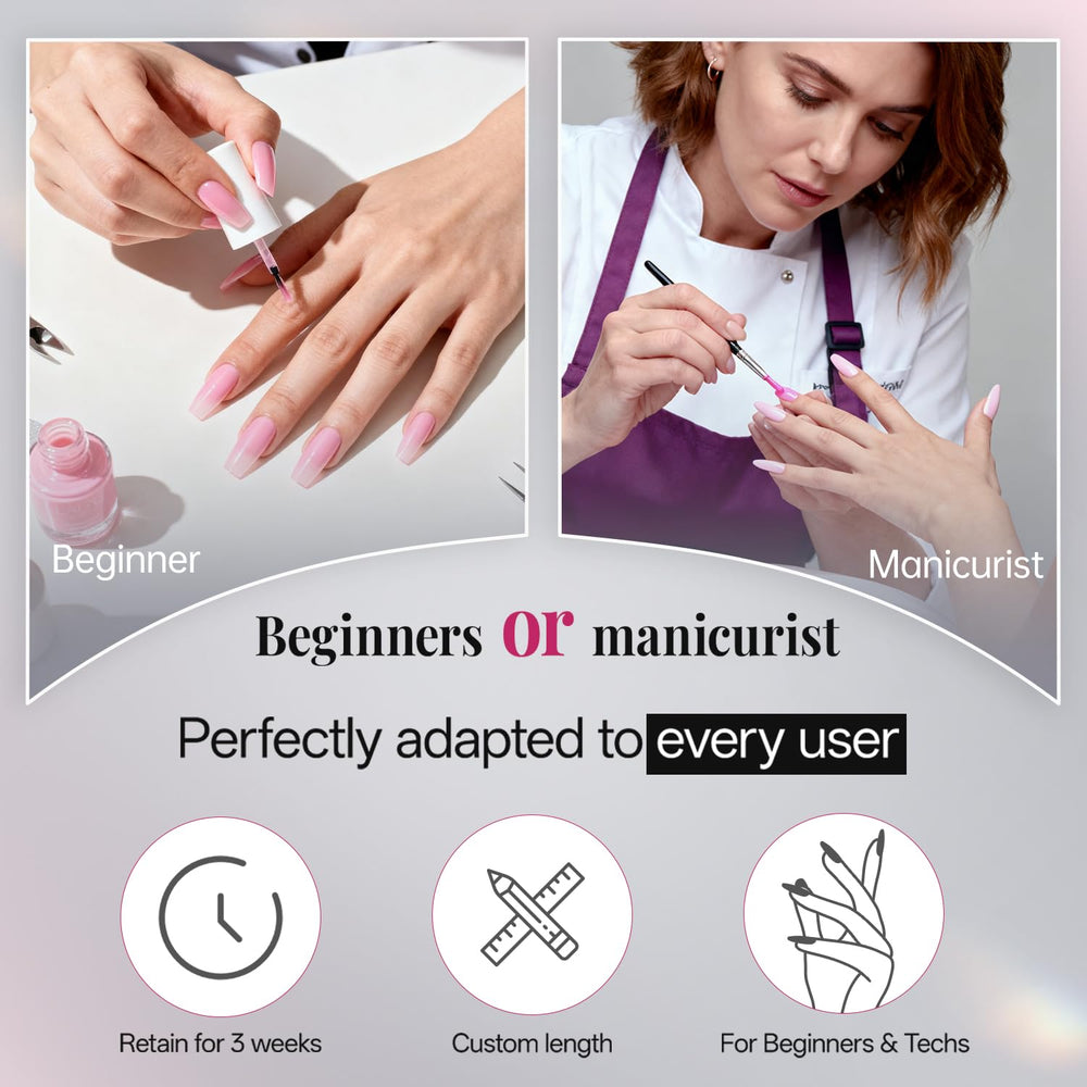 Krofaue clear nail tips hold color evenly without streaking.