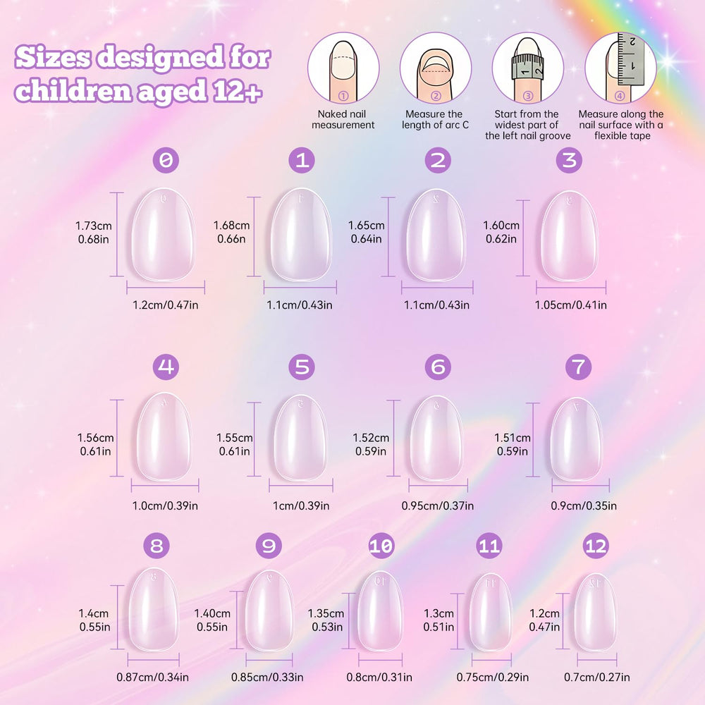 Krofaue easy application press-on nails for kids