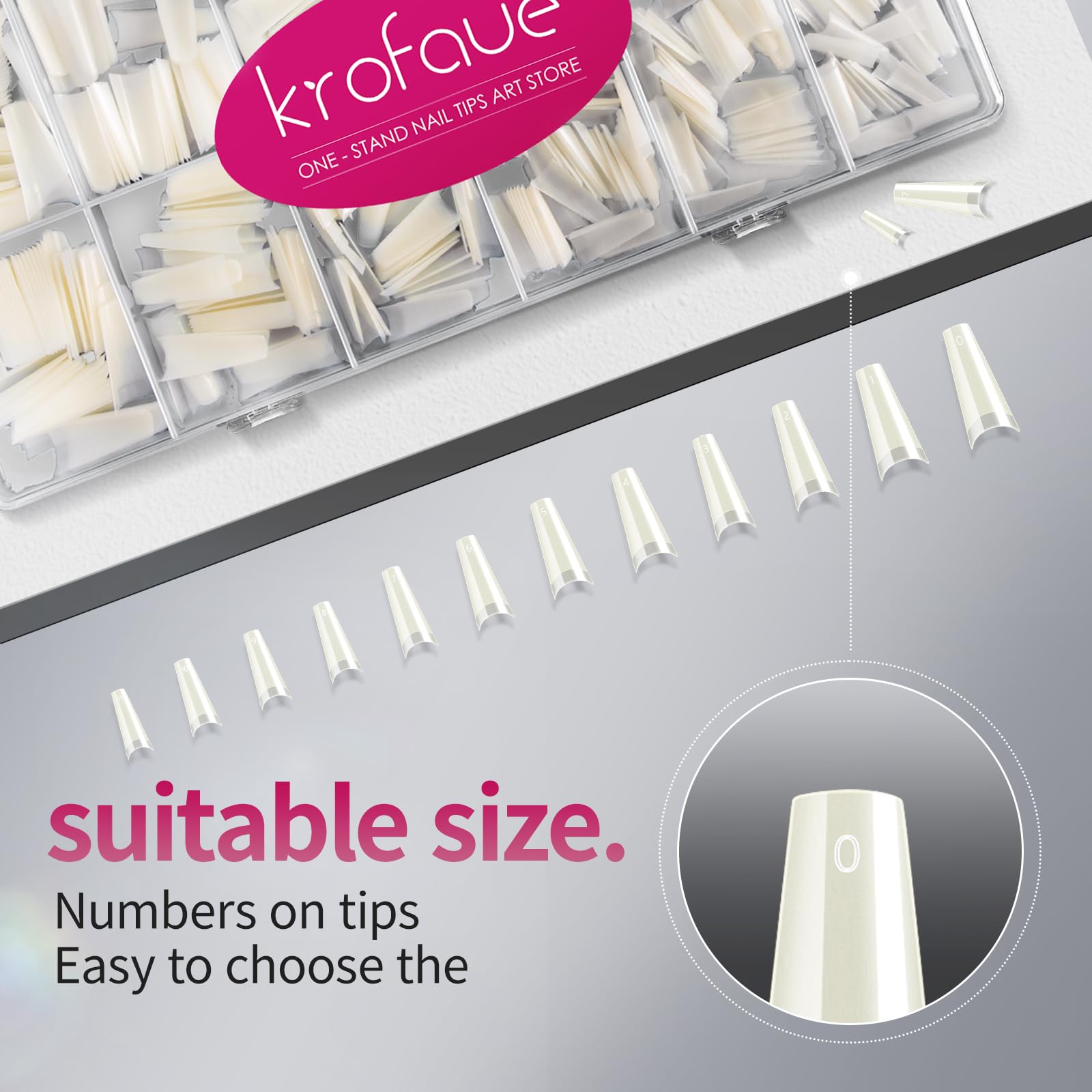 Krofaue easy-to-paint coffin tips for quick shaping.