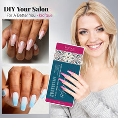 Krofaue flexible soft gel nail tips for seamless shaping.