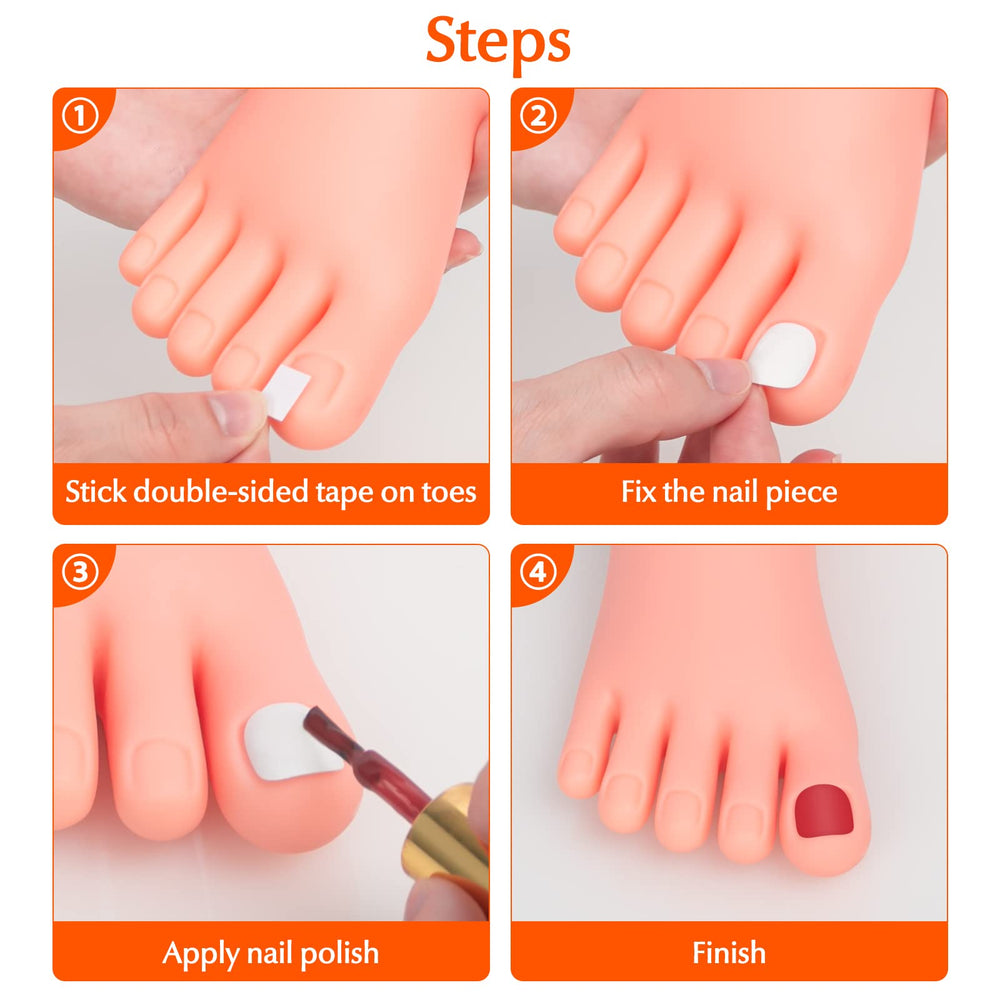 Krofaue Foot Model displayed in a salon for showcasing nail art.
