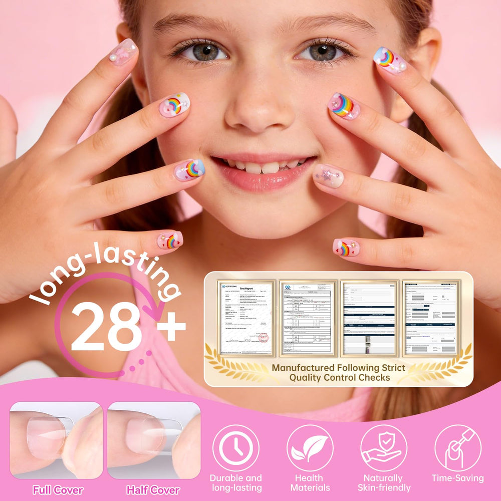 Krofaue full-cover kids nails for a neat, complete look