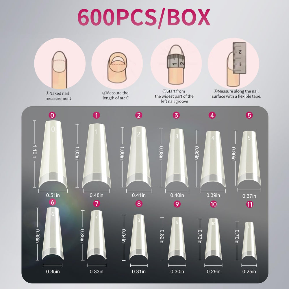 Krofaue half-cover coffin nails with natural look and durability.