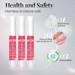 Krofaue half-cover coffin nails show elegant shape for natural-looking extensions.