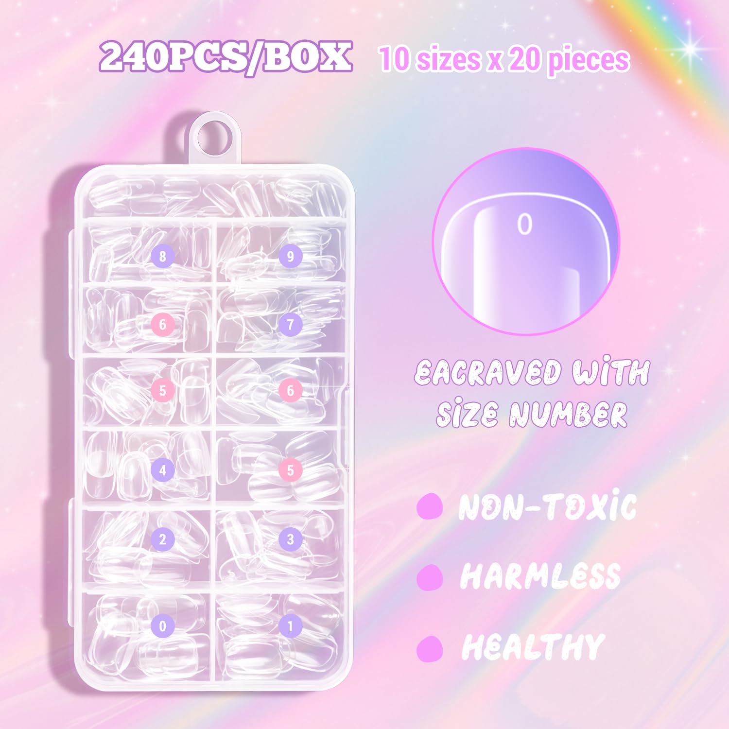 Krofaue soft gel nail tips are lightweight and breathable for kids.