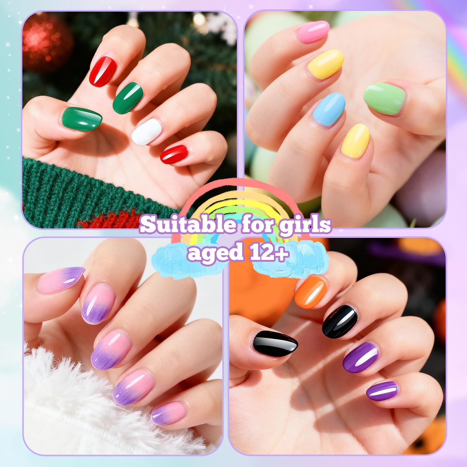 Krofaue kids nail tips in 13 sizes for a precise fit