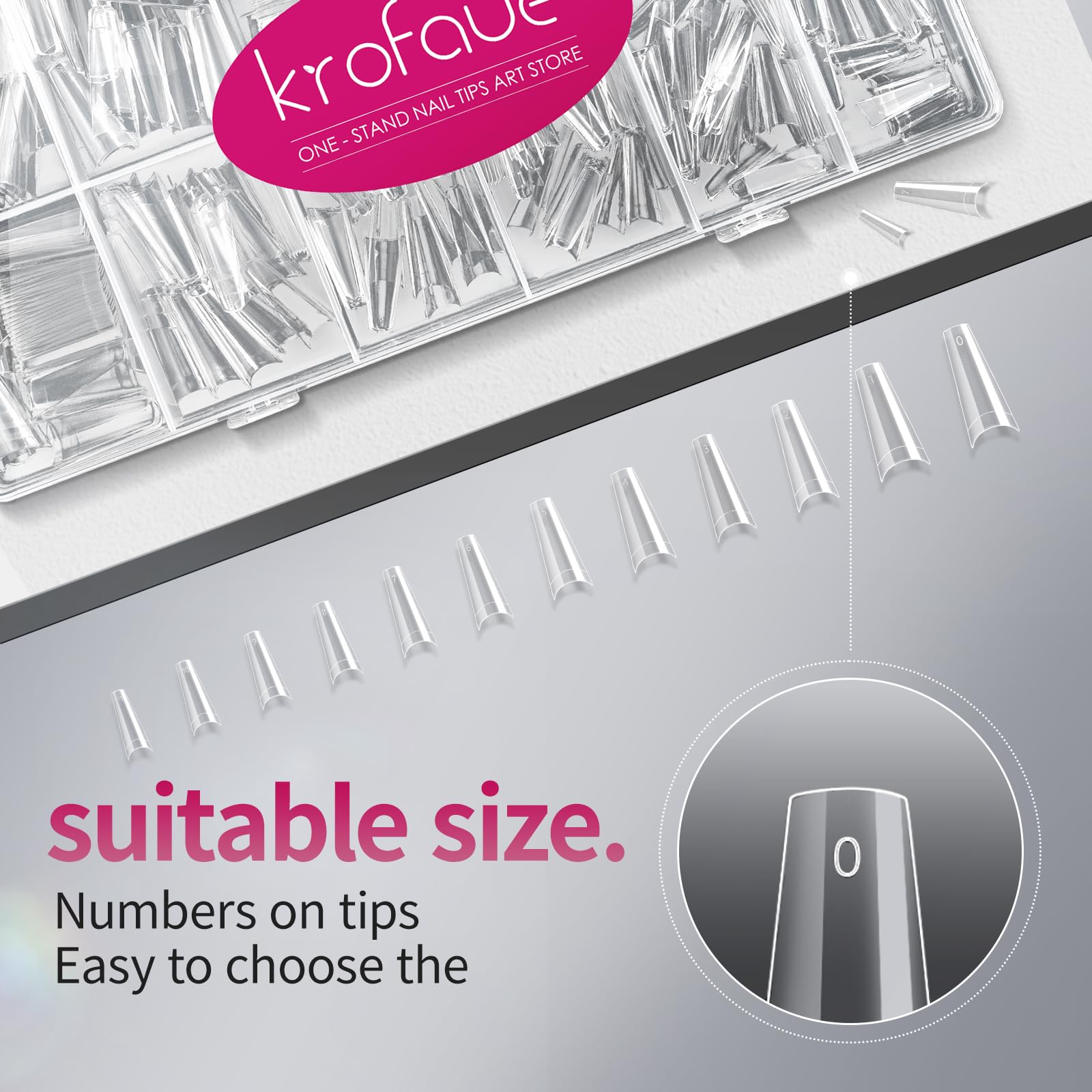 Krofaue long or short nail tips you can trim and shape to your preferred length