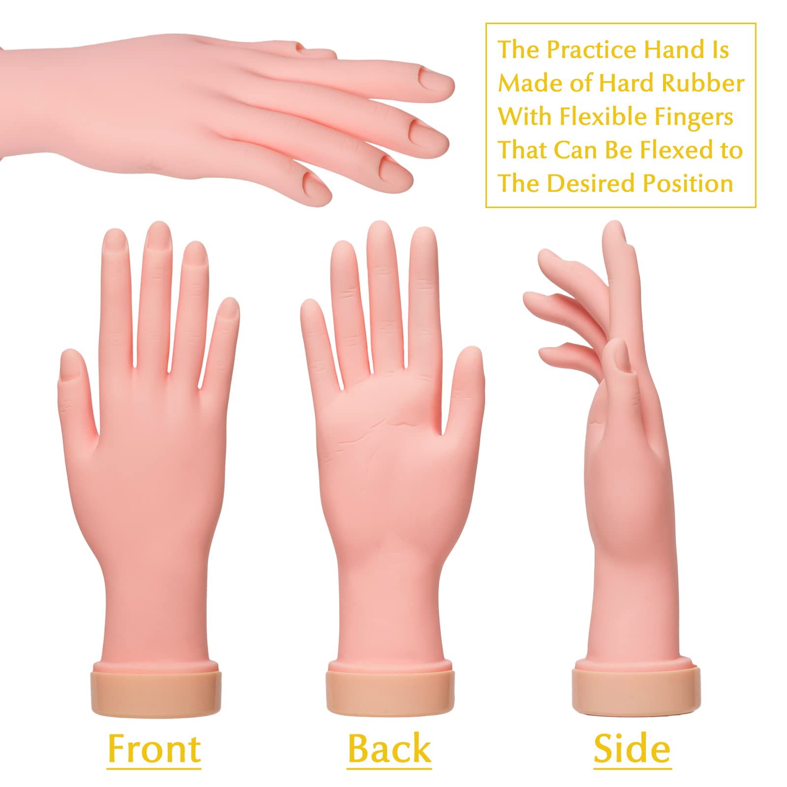 Krofaue movable mannequin nail trainer for efficient technique practice