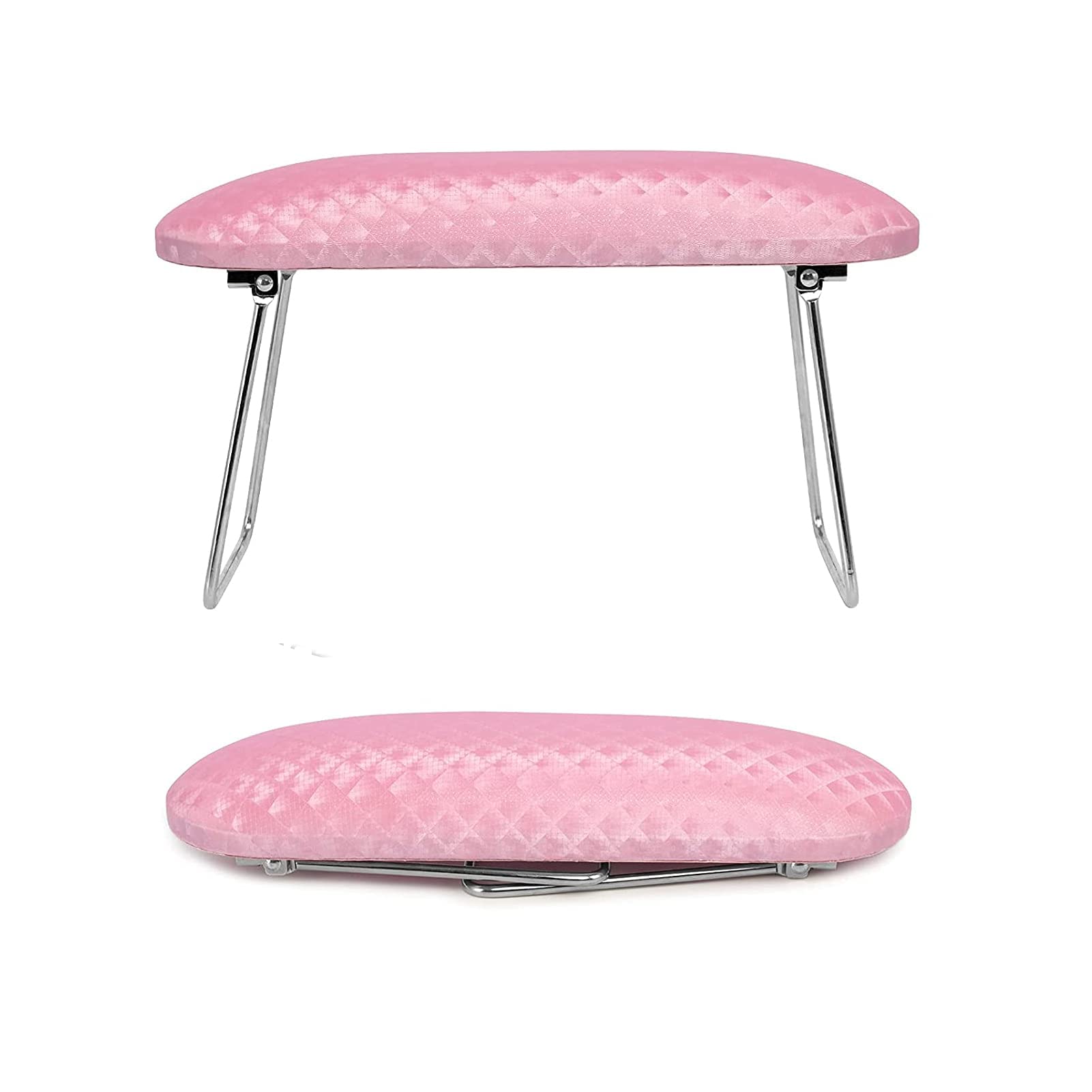 Krofaue Nail Arm Rest in pink provides stable support during acrylic nail sessions.
