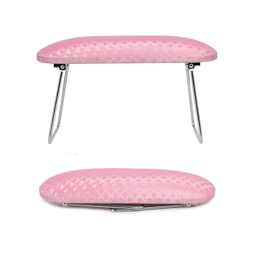 Krofaue Nail Arm Rest in pink provides stable support during acrylic nail sessions.