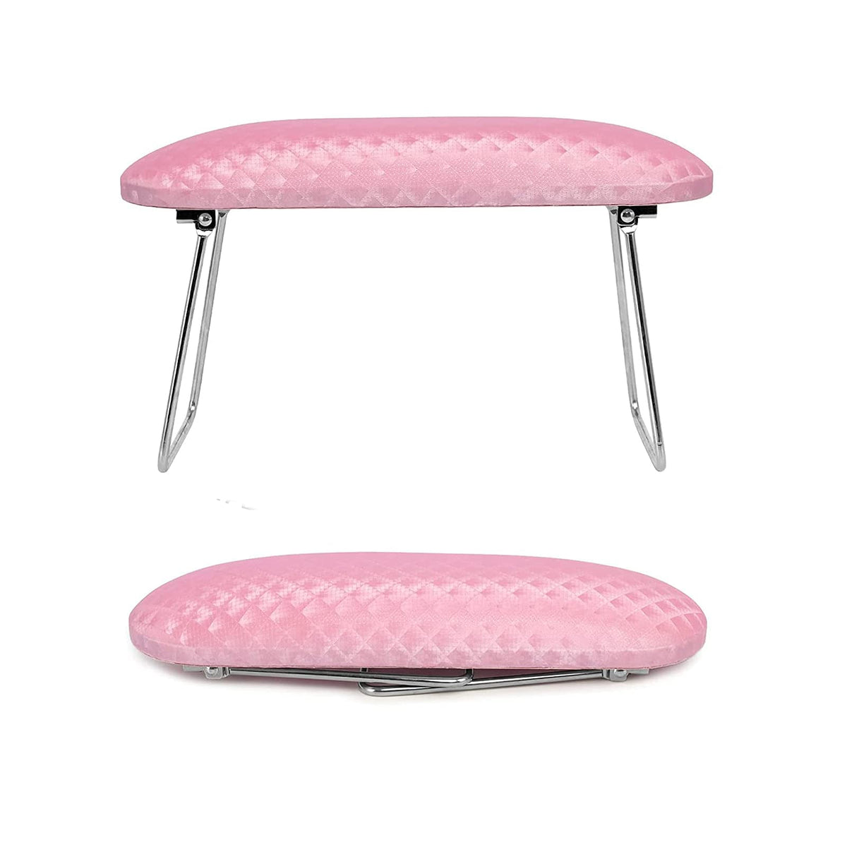 Krofaue Nail Arm Rest in pink provides stable support during acrylic nail sessions.