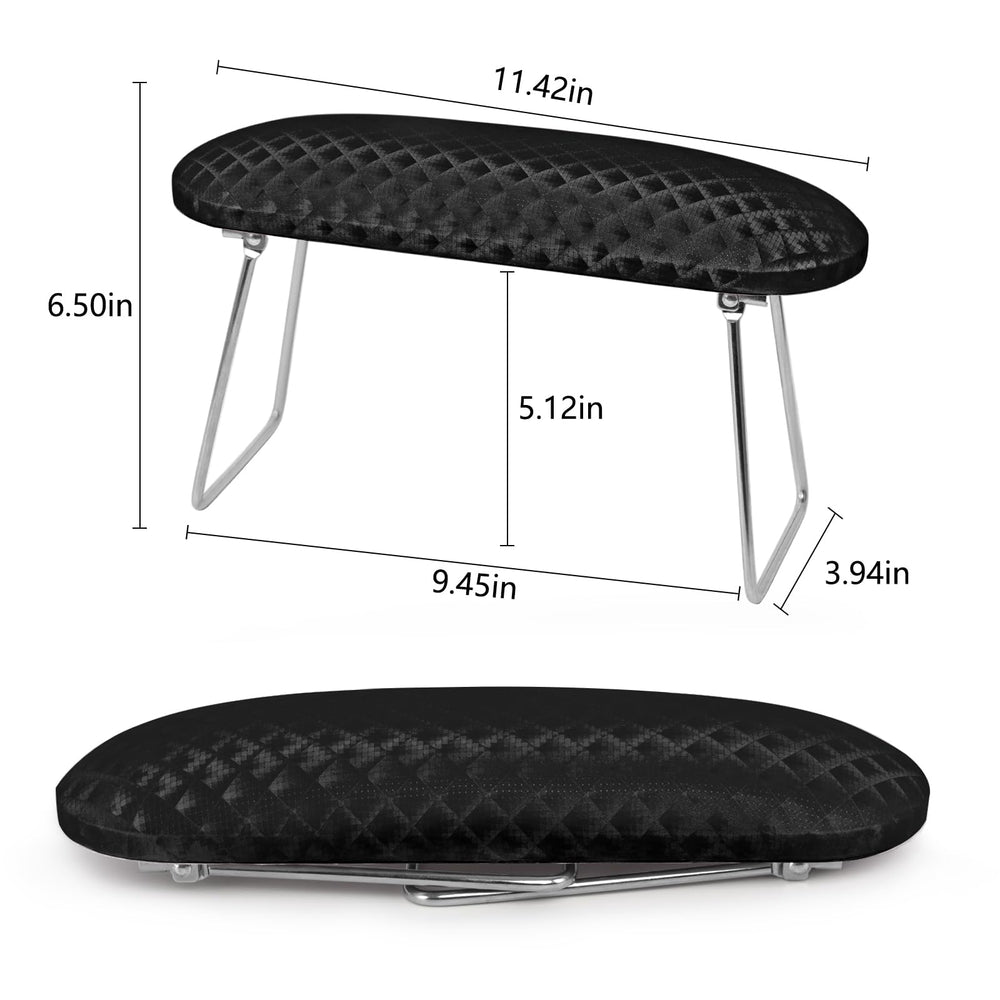 Krofaue Nail Arm Rest two-height option enhances comfort during different nail services.