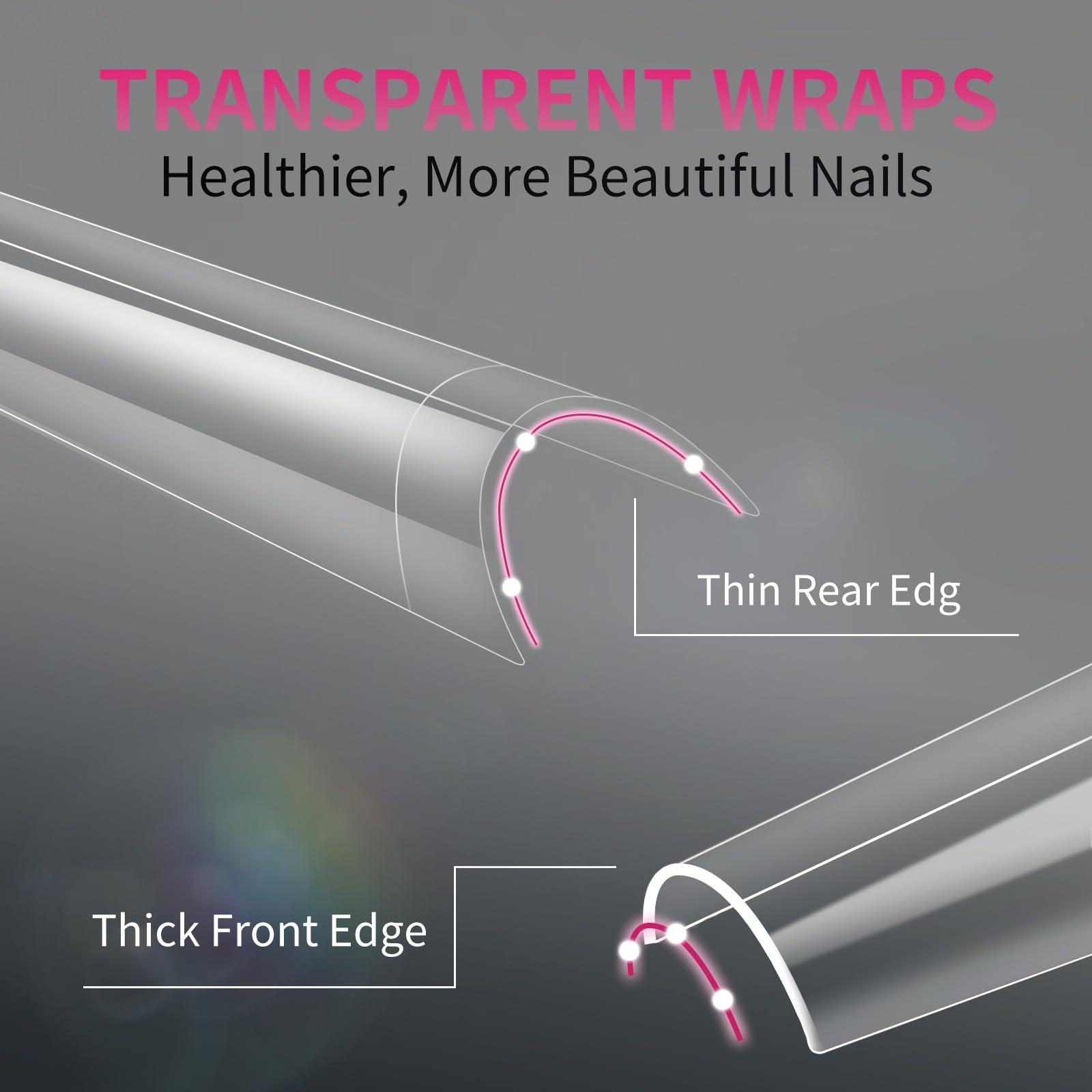 Krofaue nail tips that apply with gel or acrylic for versatile nail art