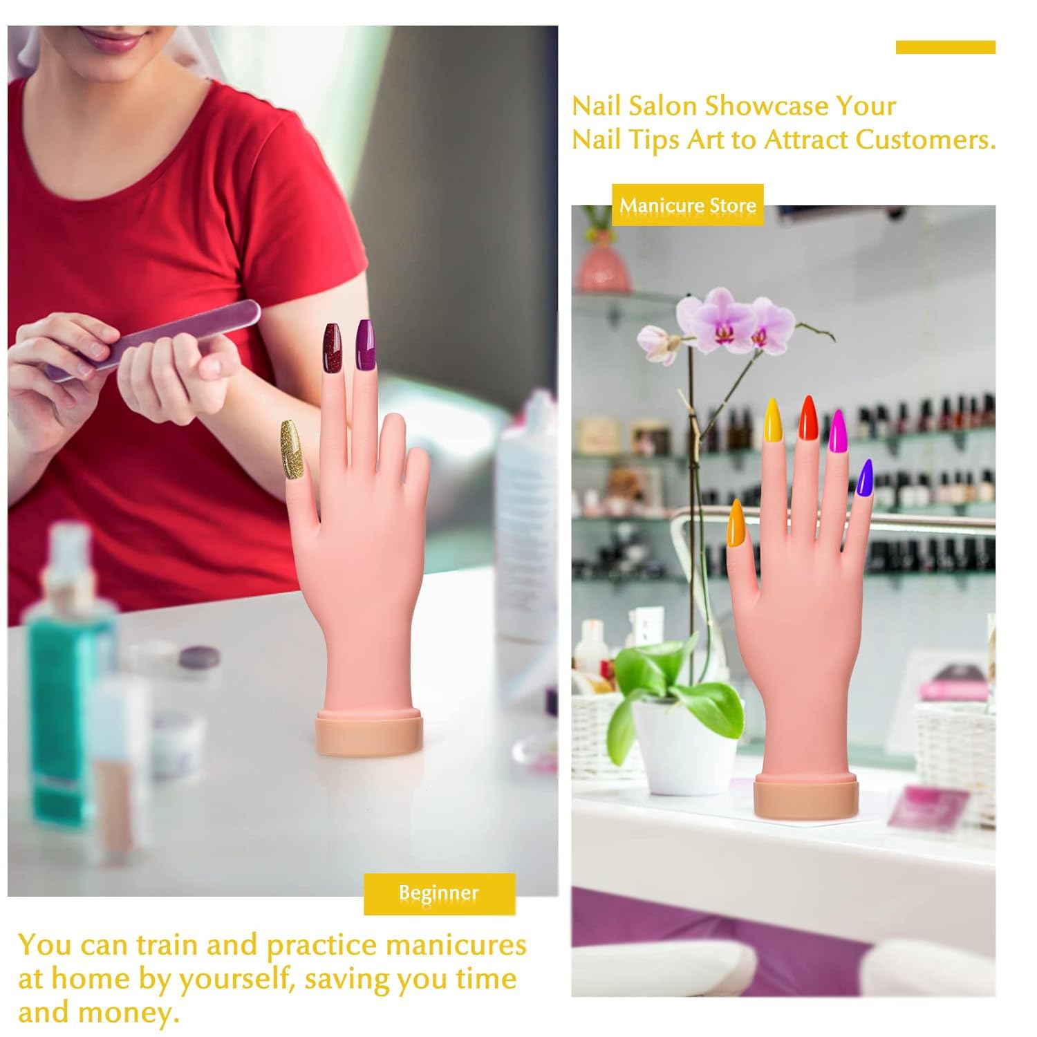 Krofaue nail tips art practice on hand for beginners