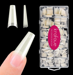 Krofaue square nail tips set 600pcs for precise sizing and fit.
